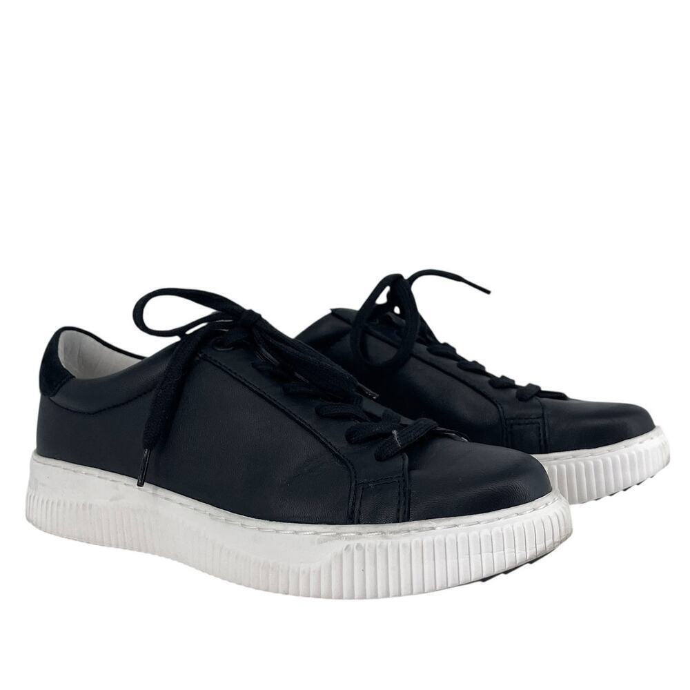 Söfft Fianna Black Leather Sneakers Women’s 8.5  Platform Comfort Lace-Up Shoes